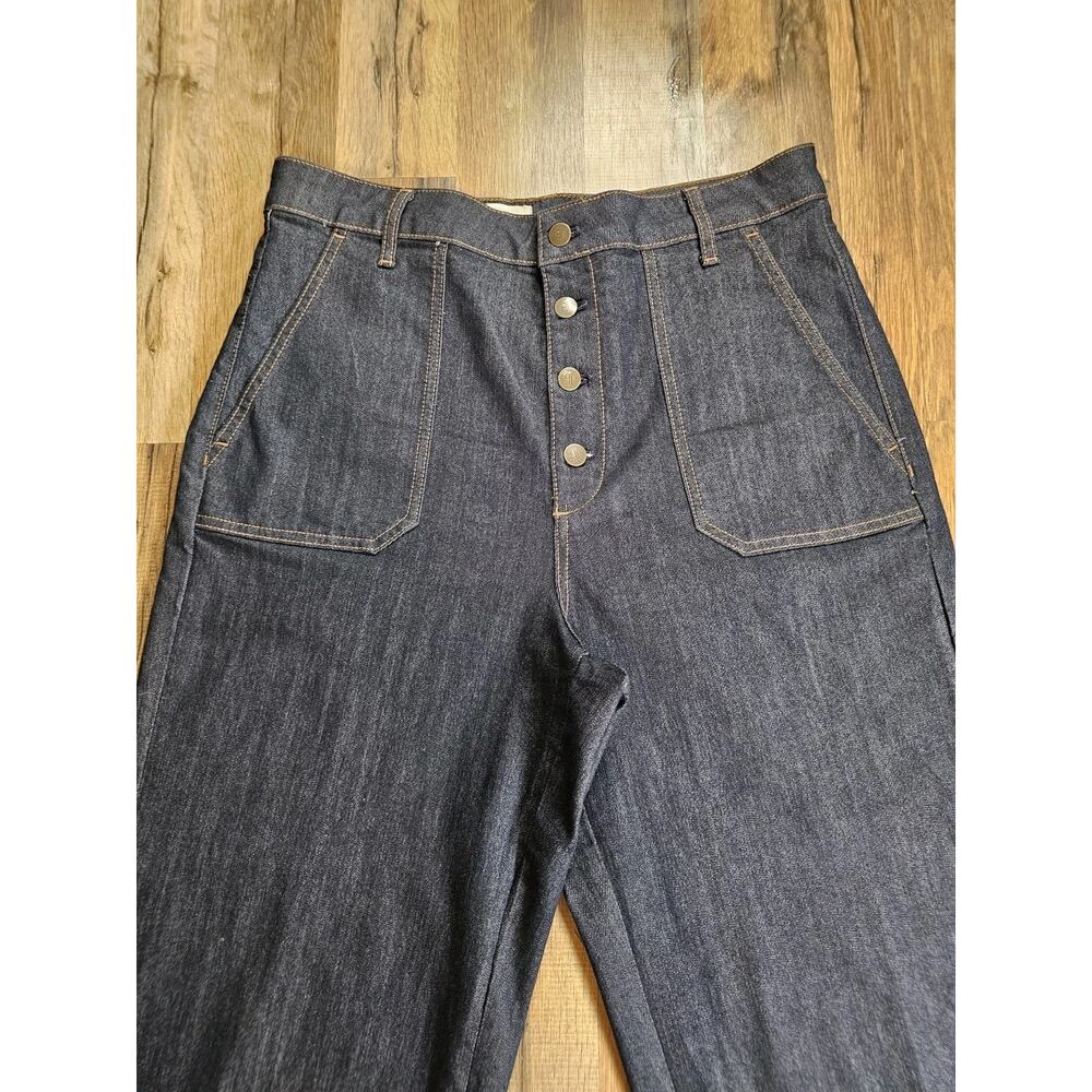 Pilcro Buttonfly Wide Leg Cropped Jeans Women's Size 31 Tall Bohemian - Picture 3 of 7